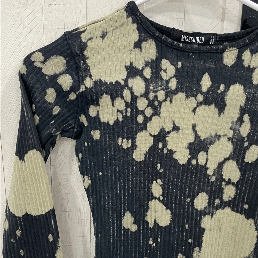 Missguided Black and Cream Spotted Top - Picture 2 of 7